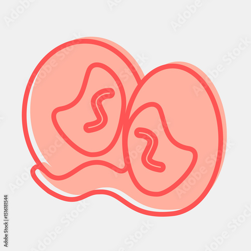 Icon gemini the twins. Zodiac horoscope elements. Icon in two tone style.