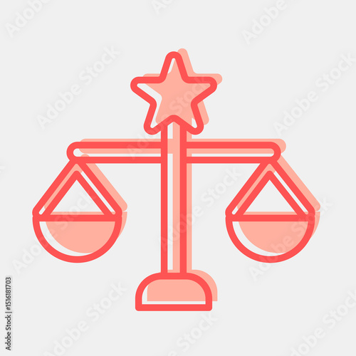 Icon libra the balance. Zodiac horoscope elements. Icon in two tone style.