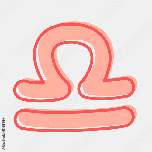 Icon libra. Zodiac horoscope elements. Icon in two tone style.