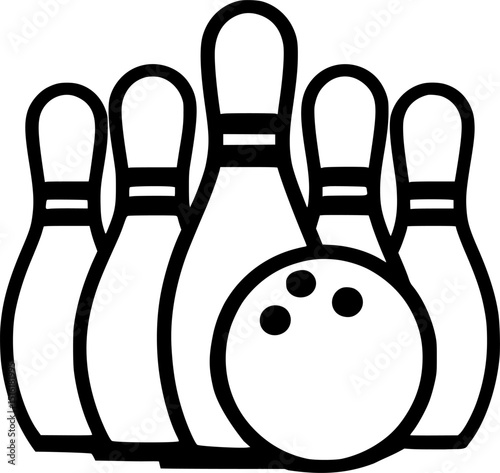 Bowling icon set sign, symbol, vector, art