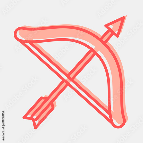 Icon sagitarius the archer. Zodiac horoscope elements. Icon in two tone style.