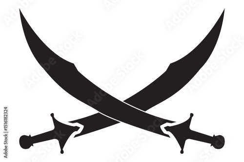 Crossed swords isolated on white background design element for logo label badge sign vector illustration
