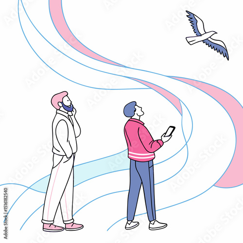 Minimal abstract background with soft gradients in blue and pink, modern fluid shapes, suitable for tech 