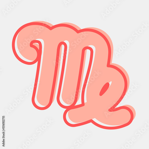 Icon virgo. Zodiac horoscope elements. Icon in two tone style.