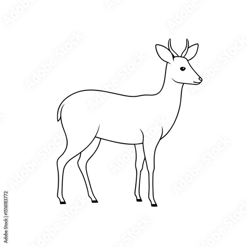 Majestic South Andean Deer Huemul Wildlife Animal Illustration