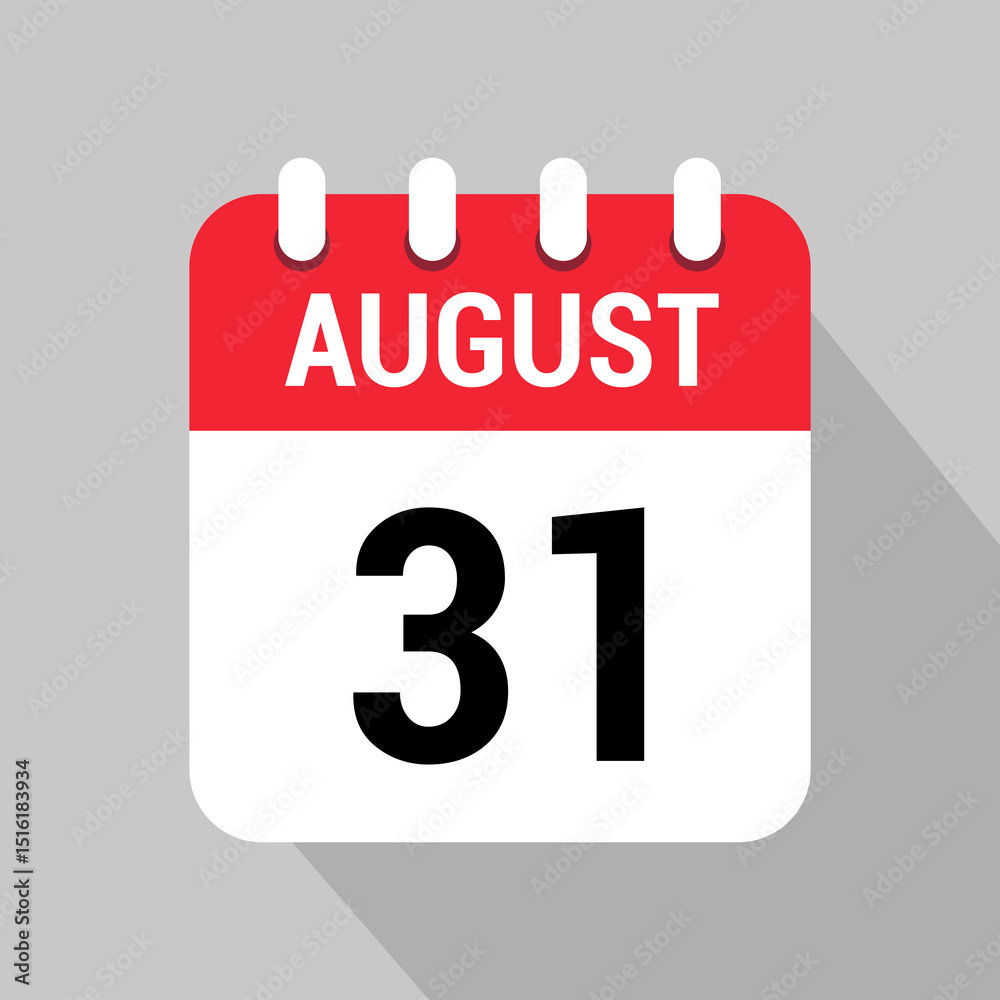 31 august calendar icon vector object design number 31 august calendar icon vector object design number