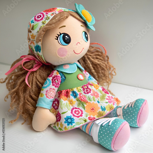 A gentle, plush soft doll with stitched features and cuddly fabric, perfect for hugging, playtime, and comforting young hearts.