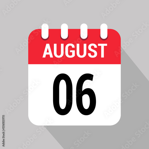 Wallpaper Mural 6 august calendar icon vector object design number Torontodigital.ca