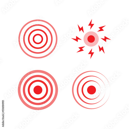Pain Circles Icon Set Vector Design.