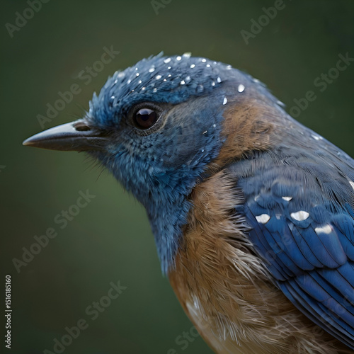 A small blue bird with vibrant feathers, bright eyes, and a cheerful song, symbolizing freedom, happiness, and the beauty of nature.