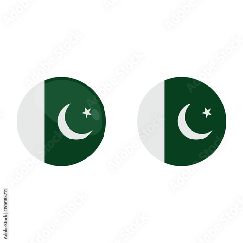 Pakistan Flag Icon Vector Design.