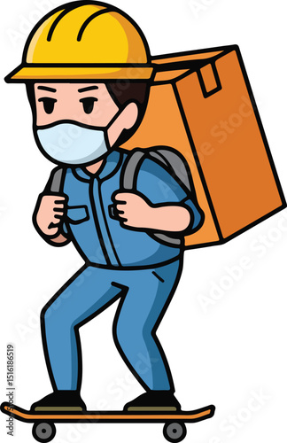 Dedicated delivery agent, always prepared for quick service.