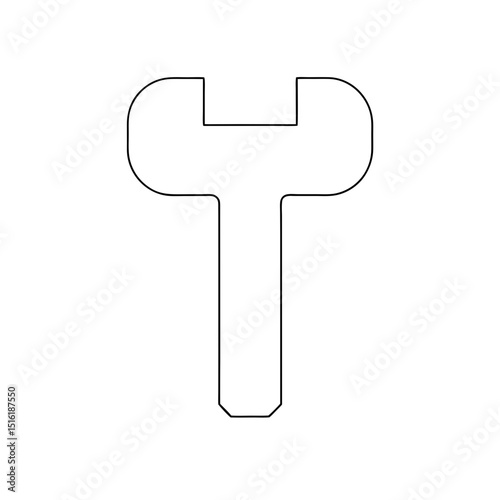 A Lathe Chuck Key A Tool For An Engineer On An Isolated White Floor