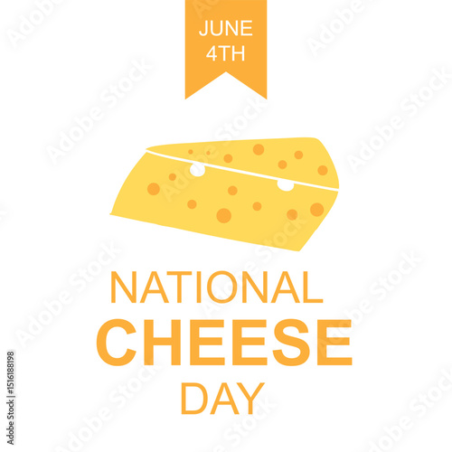 National Cheese Day Greeting with Cheese Slice Illustration
