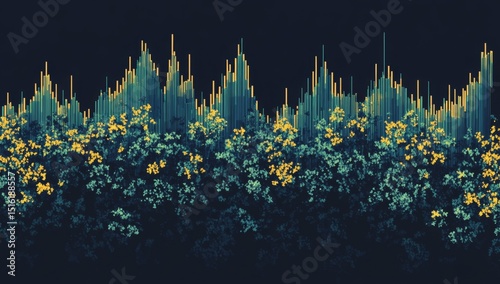 A stock market graph going upwards with blue and yellow lines on a dark background, representing business growth or a positive financial outlook