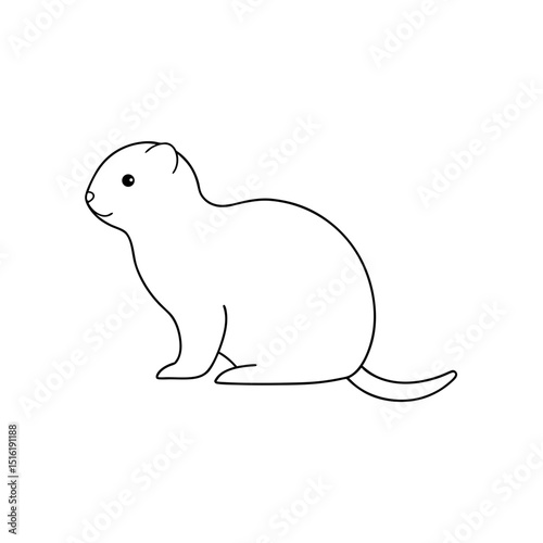 Martino Snow Vole A Small Rodent From The Balkans On A White Background