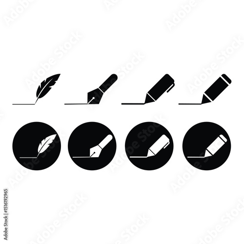 Pencil Icon Set Vector Design.