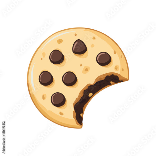 Delicious Chocolate Chip Cookie A Partially Eaten Treat