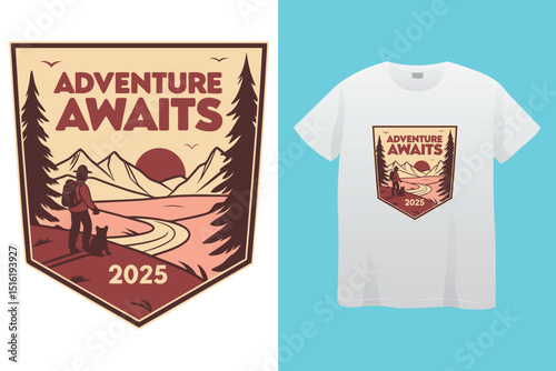 Camping T-Shirt Design – Outdoor Adventure, Nature Lover, and Wilderness Exploration Graphic.