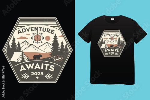 Camping T-Shirt Design – Outdoor Adventure, Nature Exploration, and Wilderness Graphic Tee,