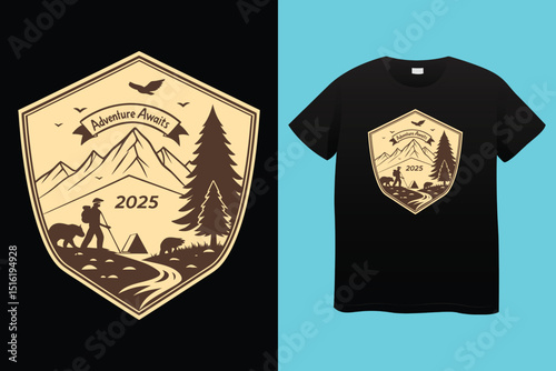 Camping T-Shirt Design – Outdoor Adventure, Nature Exploration, and Wilderness Graphic Tee,