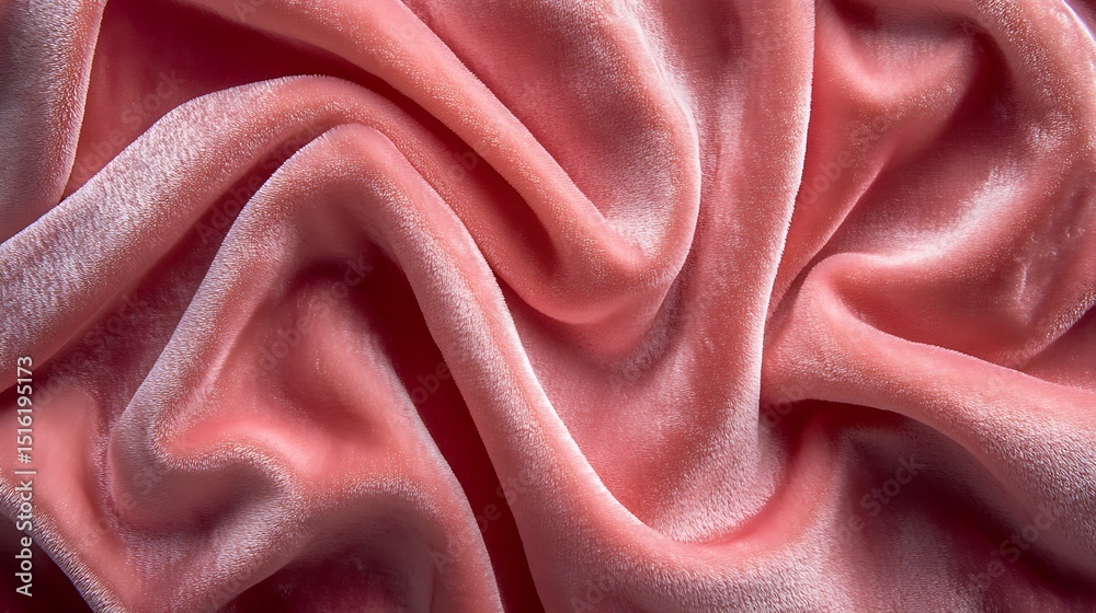 Obraz premium Delicate blush velvet fabric creates a dreamy, flowing texture backdrop