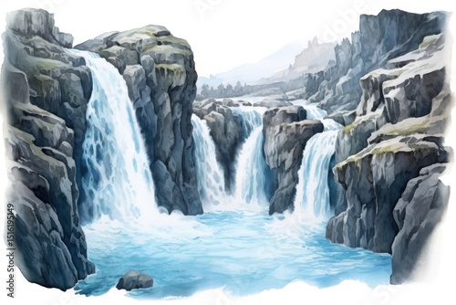 Waterfall outdoors nature watercourse.