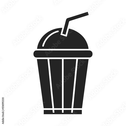 Milkshake icon vector silhouette illustration isolated on white background