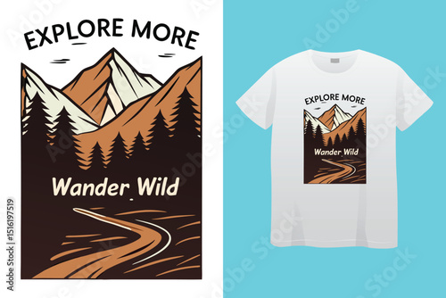 Camping T-Shirt Design – Outdoor Adventure, Nature, and Wilderness Exploration Graphic Tee,