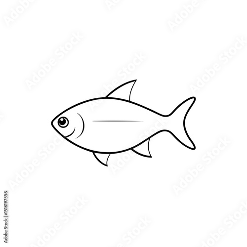 A Neon Tetra A Small And Colorful Aquarium Fish On A Simple White Canvas