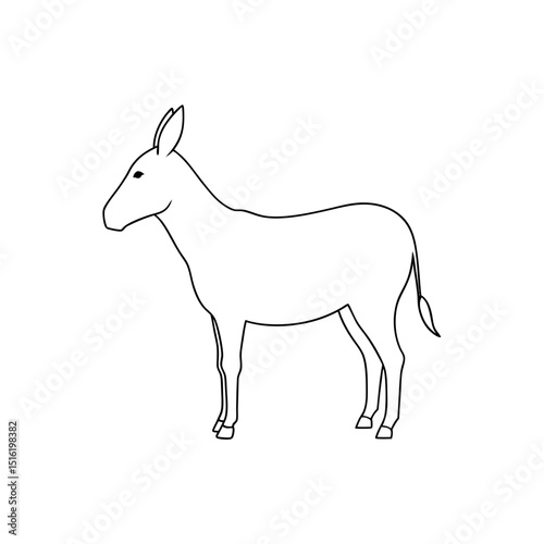 The Onager Or Asiatic Wild Ass A Species From Asia On A Simple White Floor