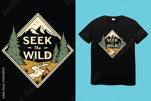 Camping T-Shirt Design – Outdoor Adventure, Nature, and Wilderness Exploration Graphic Tee,