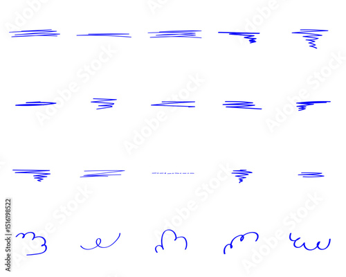 set of hand-drawn random shapes