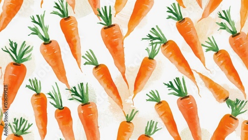 seamless watercolor pattern with carrots