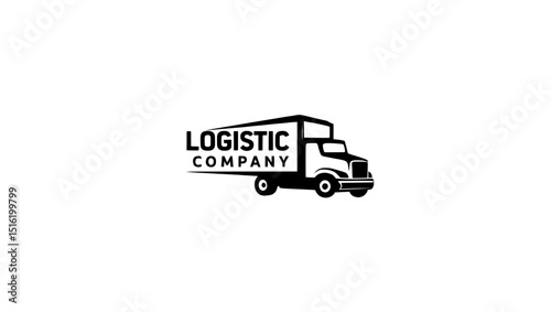 logistic company truck logo design icon 