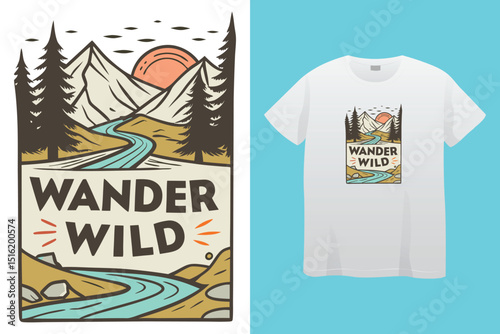 Camping T-Shirt Design – Outdoor Adventure, Nature, and Wilderness Graphic Tee,