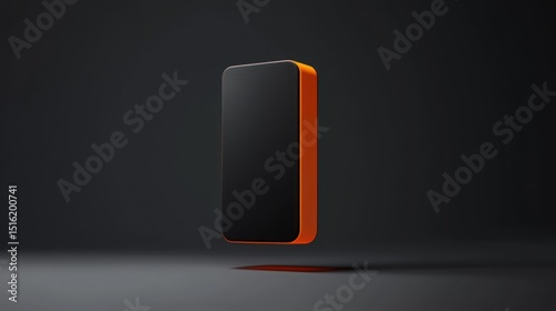 Sleek smartphone mockup with contrasting orange frame on dark backdrop