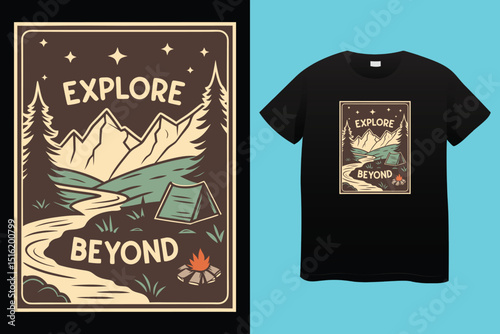 Camping T-Shirt Design – Outdoor Adventure, Nature, and Wilderness Graphic Tee,