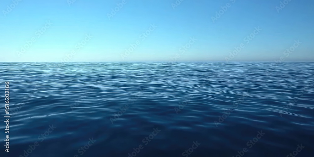 Fototapeta premium Calm ocean surface meets a clear, cerulean sky