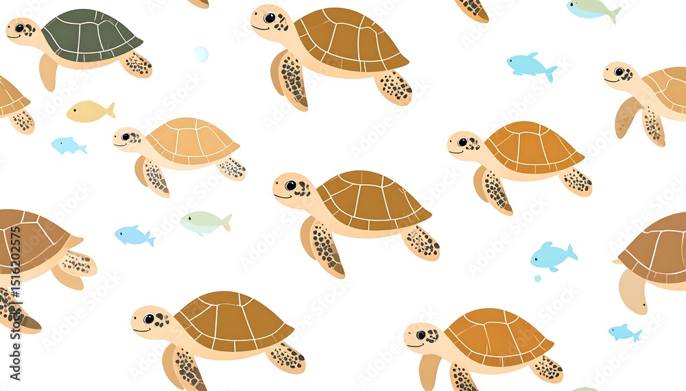 Sea Turtles Swimming Pattern. Sea Turtles Swimming Pattern.