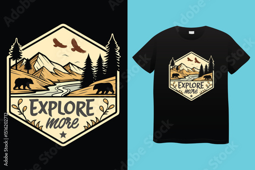 Camping T-Shirt Design – Outdoor Adventure, Nature Exploration, and Wilderness Graphic Tee.
