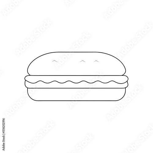 A Hearty Pastrami Sandwich A Deli Classic Fast Food On A White Background