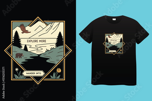 Camping T-Shirt Design – Outdoor Adventure, Nature Exploration, and Wilderness Graphic Tee.