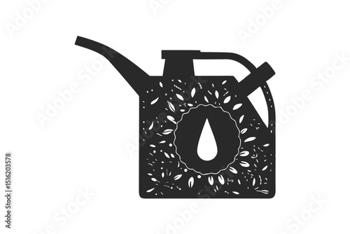 Oil can icon vector silhouette illustration isolated on white background