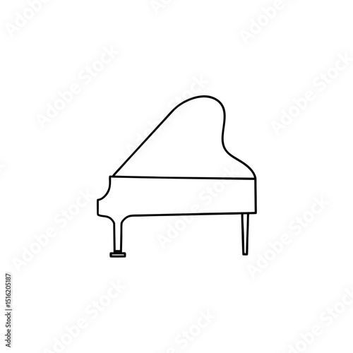 A Classic Grand Piano A Beautiful Musical Instrument On A White Background