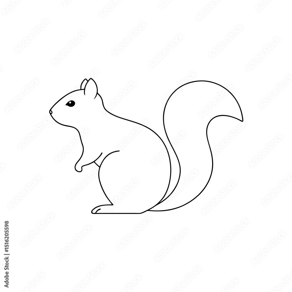Obraz premium A Small Pine Squirrel A Common Tree Squirrel On An Isolated White Background