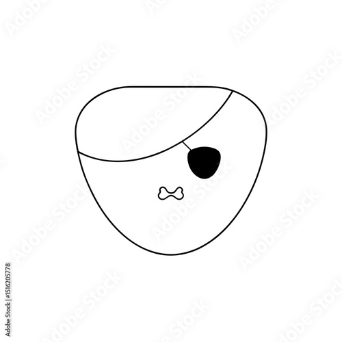A Simple Pirate Eye Patch A Classic Costume Accessory On A White Background