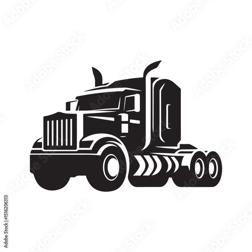 truck vector silhouette clip art logo design illustration