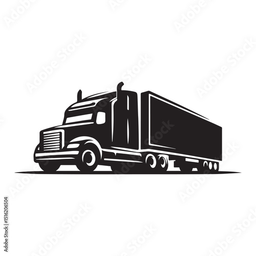 truck vector silhouette clip art logo design illustration