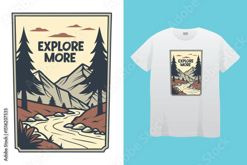 Camping T-Shirt Design – Outdoor Adventure, Nature Exploration, and Wilderness Graphic Tee.